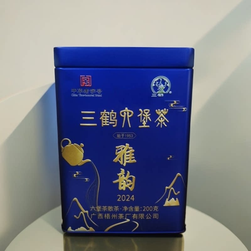 三鹤六堡茶雅韵2024特级2022年陈化 茶香清雅 韵味悠长200克/罐
