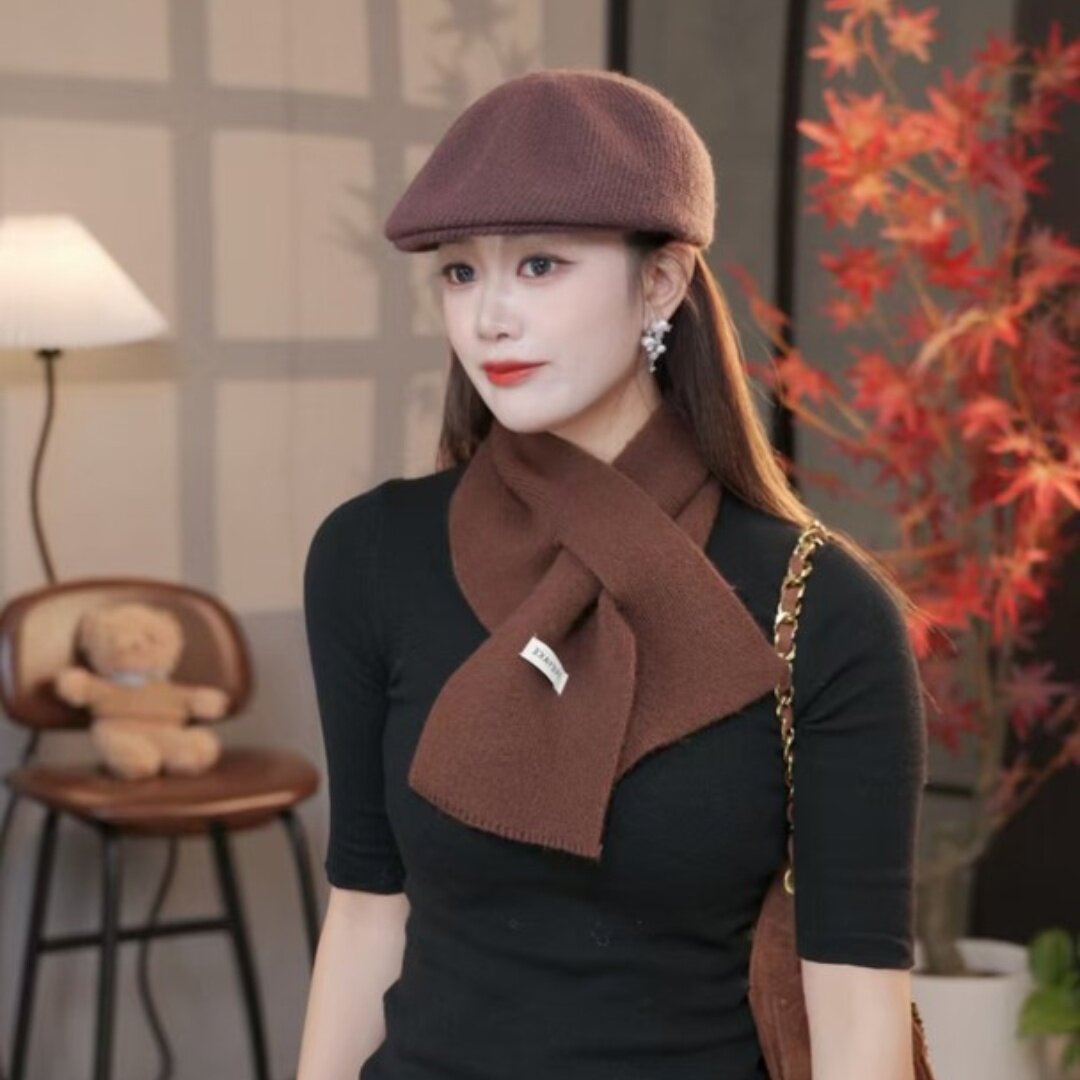 【帽子+围巾】秋冬韩版字母标贝雷帽子女保暖护复古显脸小鸭舌帽,运动包/户外包/配件,运动帽,淘宝优惠券,粉丝福利购,淘宝优惠卷