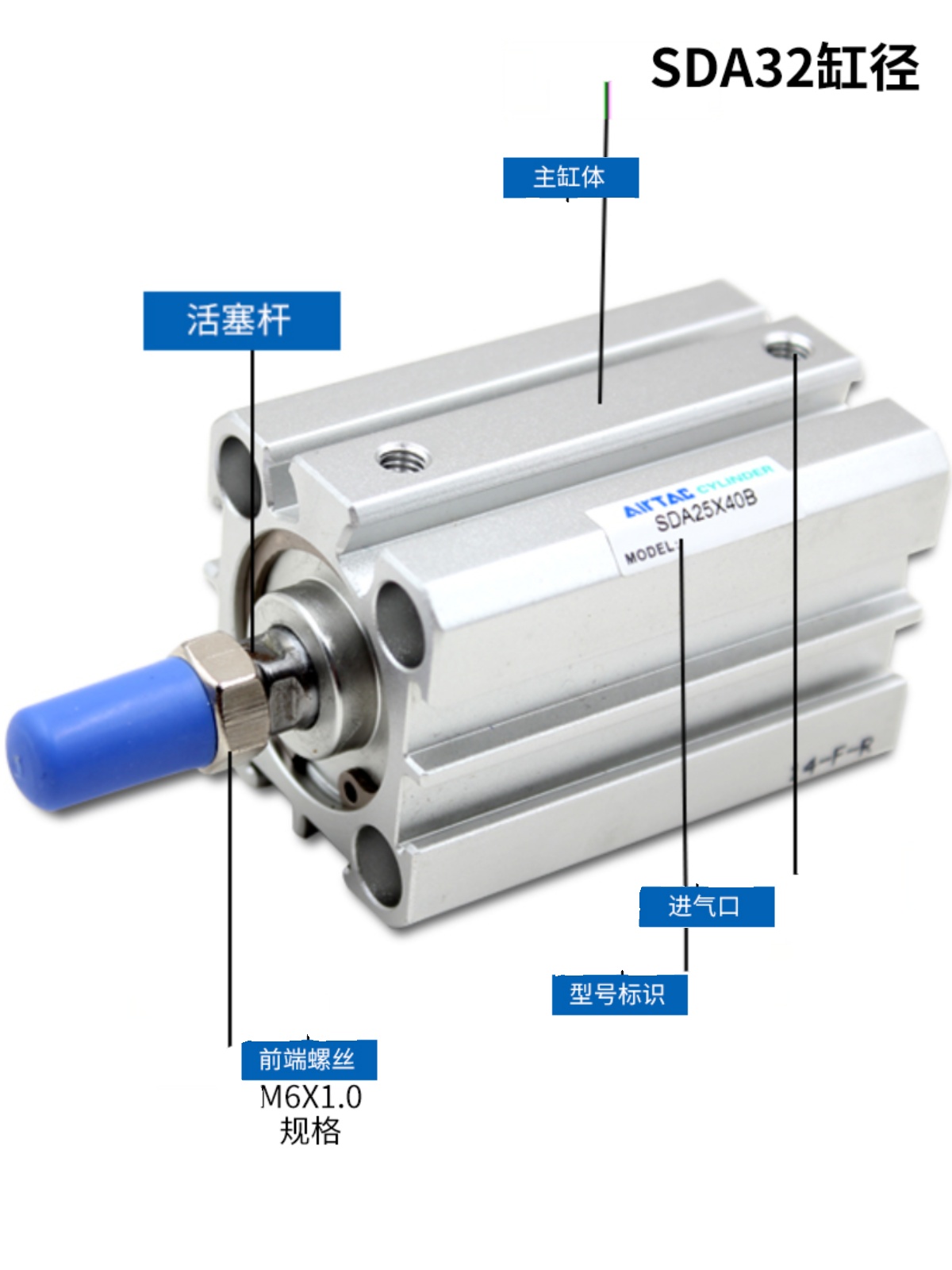 AirTAC亚德客薄型气缸SDA32X40 SDA32X40B SDA32X40S SDA32X40SB