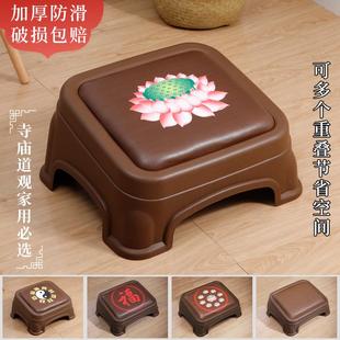 塑料拜凳莲花拜凳蒲团莲花跪凳家用跪垫拜凳加厚蒲团拜椅 新式