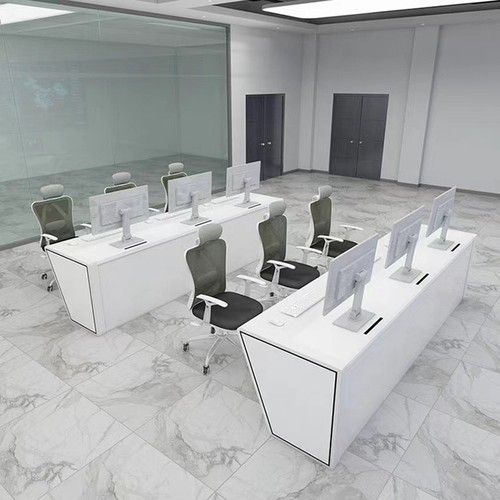 烤漆操作台c简约现代工作台安防中心调度台科技感U控制台弧形指挥