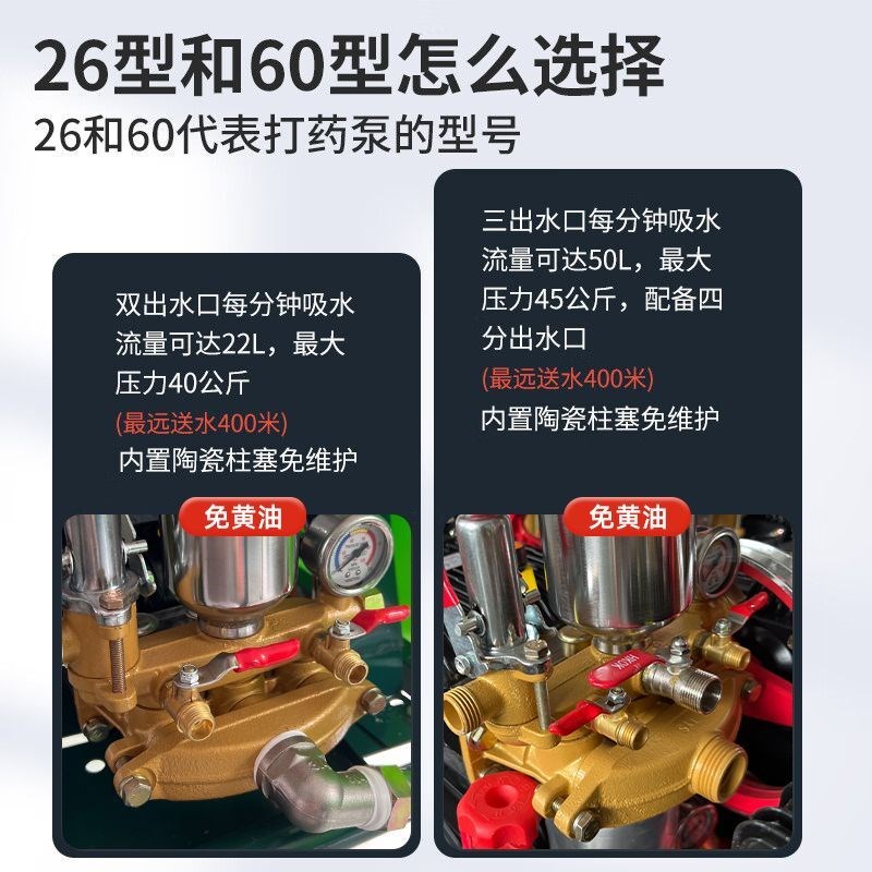 推车式手推打药机汽n油柴油高压农用汽油喷雾物业消毒四冲程免