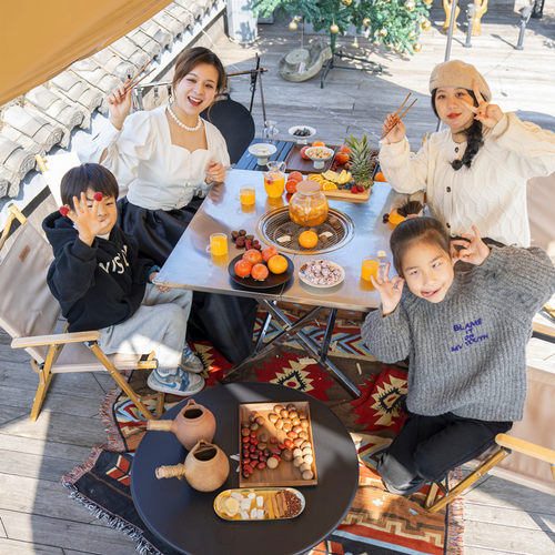 地摊夜市折d叠碳烤桌子木u碳地炉烤肉桌不锈钢商用烧烤围炉煮茶户