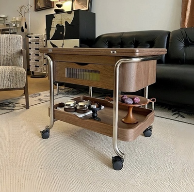 中古风移动边几小推车