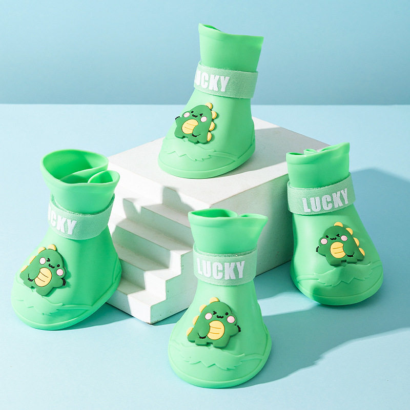 卡通硅胶雨鞋狗狗大型犬金毛大狗雨天外出防滑耐磨防水宠物狗鞋子