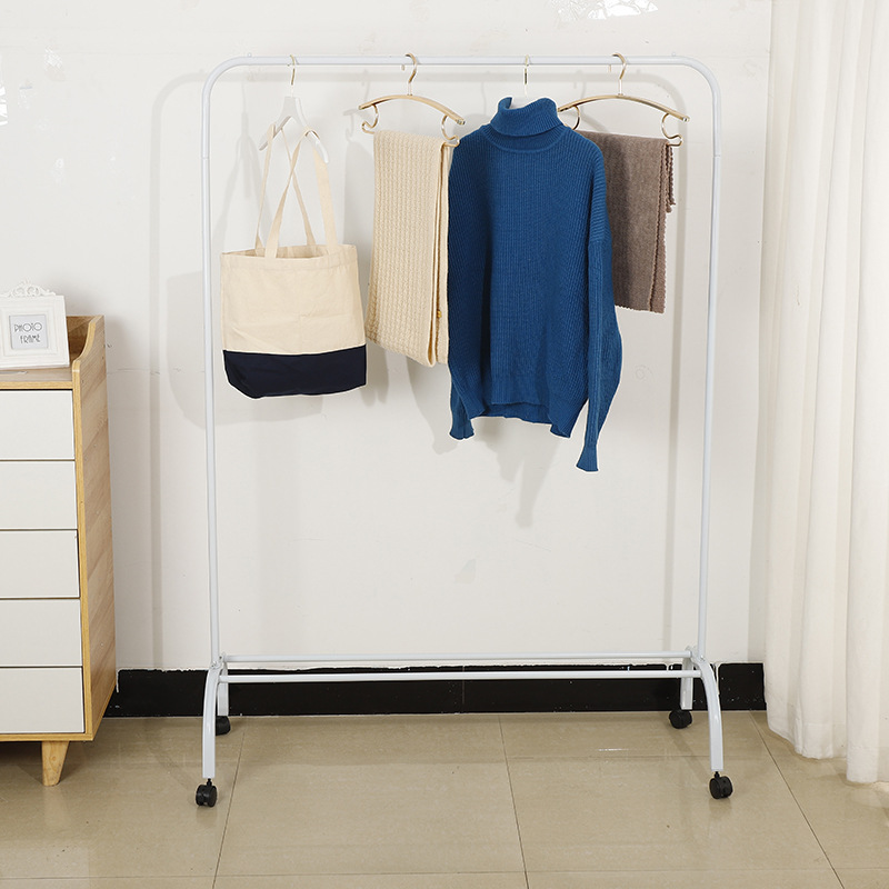 家用移动式晾衣架落地衣架单杆展示架阳台卧室宿舍室内简易挂衣架