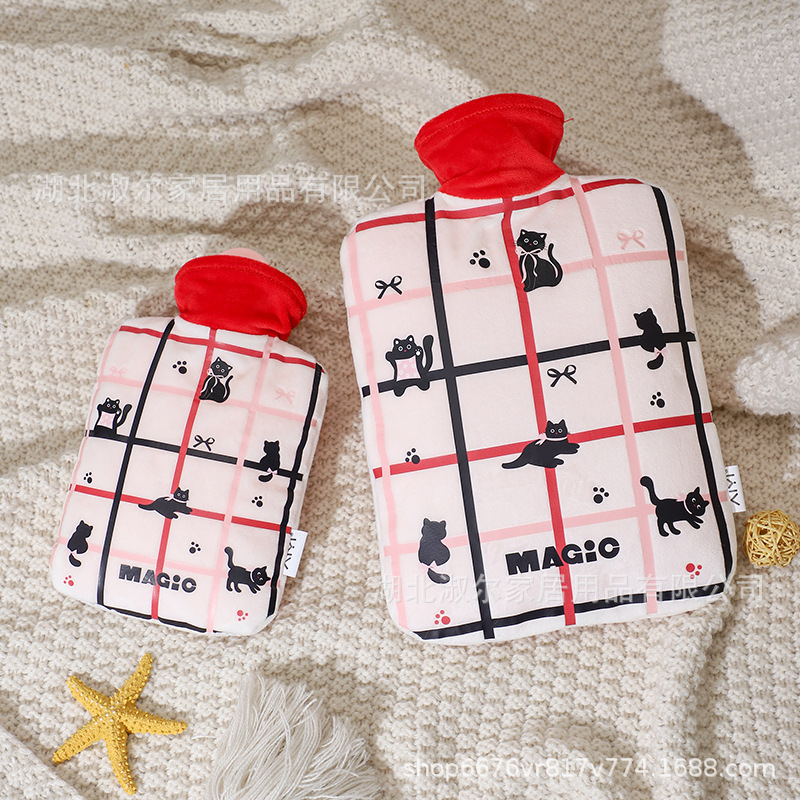 可爱卡通毛绒热水袋注水女学生热敷暖手宝暖肚子防爆灌水暖水袋