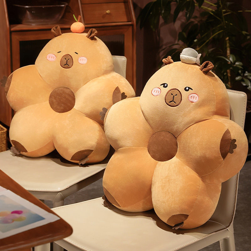 创意新款水豚卡皮巴拉腰靠软包床头座椅办公室学生家居多功能靠垫