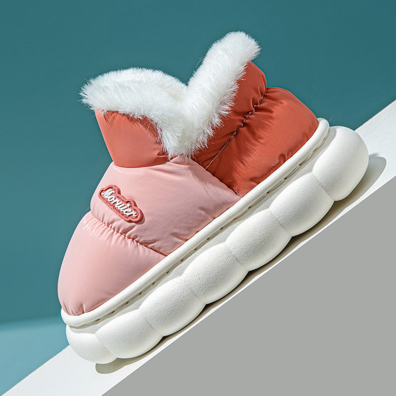 儿童棉鞋冬季包跟防水男童女童家居保暖防滑中大童外穿加绒棉拖鞋