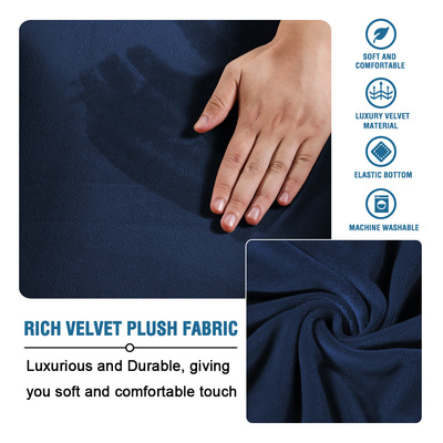 直销天鹅绒弹力全包脚凳套沙发套圆形矮凳套脚踏凳套ottoman