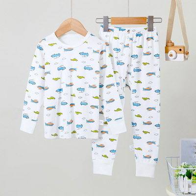 儿童秋冬秋衣裤套装100棉男宝女宝家居服A类秋衣秋裤无骨保暖内衣