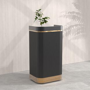 接待台迎宾台 公司前台售楼部酒店餐厅高端咨客服务台不锈钢定制