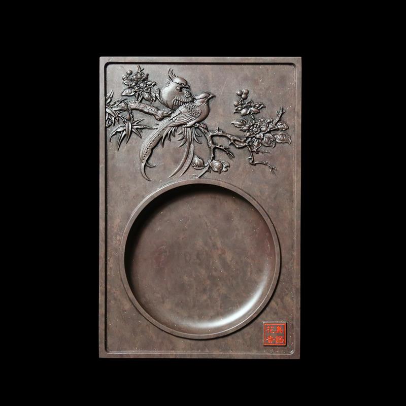 赋比兴 国家非遗 肇庆端砚砚台《鸟语花香》8寸宋坑大号实用砚台