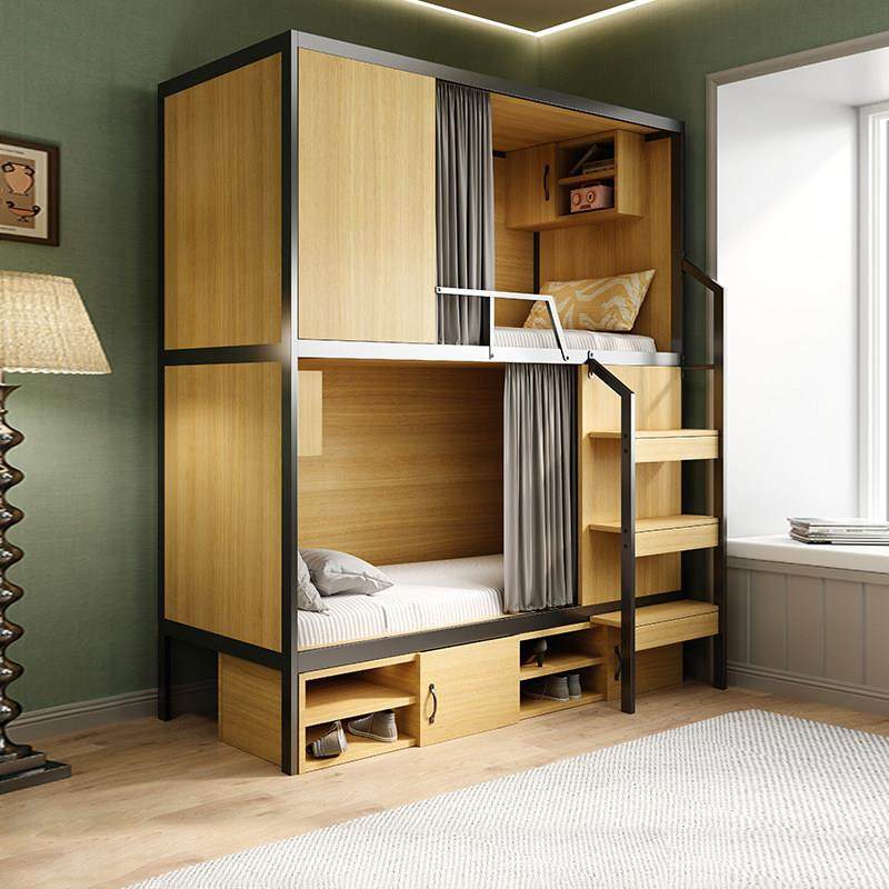 双层床钢木酒店民宿员工学生宿舍床上下铁艺床青年旅社双层公寓床,商业/办公家具,学校双层床/宿舍床,淘宝优惠券,粉丝福利购,淘宝优惠卷