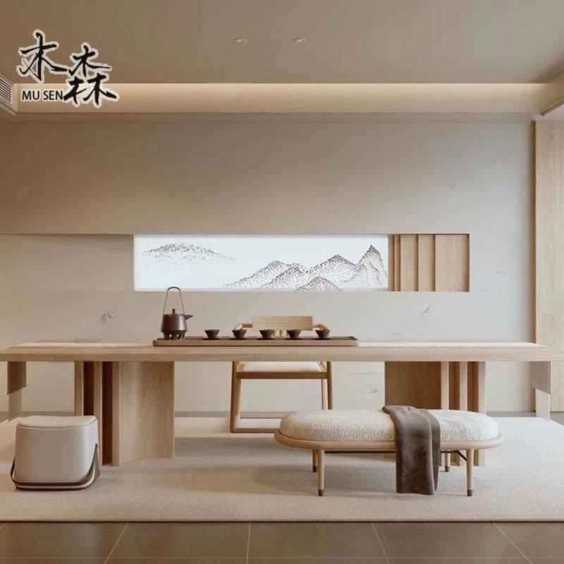 新中式茶桌椅组合现代简约白蜡木实木家用客厅原木色禅意茶台,住宅家具,家用茶台/茶桌,淘宝优惠券,粉丝福利购,淘宝优惠卷