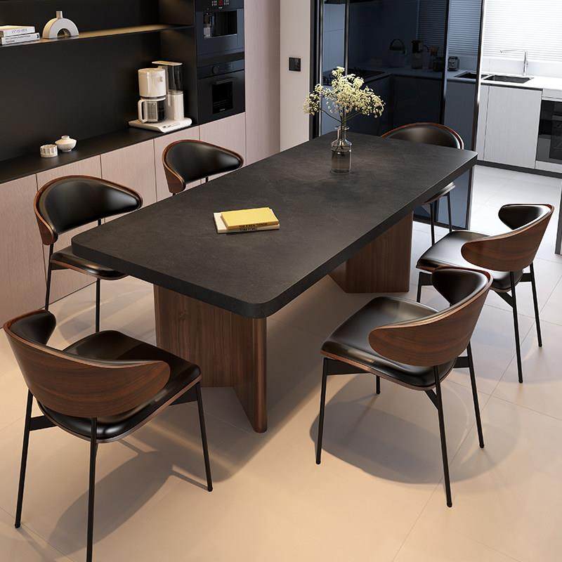 意大利极简主义小公寓长方形家庭客厅现代简单板岩餐桌轻豪华组合,住宅家具,岩板餐桌,淘宝优惠券,粉丝福利购,淘宝优惠卷