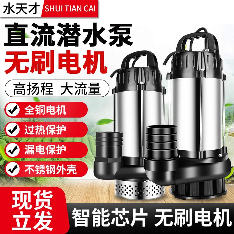 农用灌溉智能永磁无刷直流潜水泵大流量不锈钢全铜电机48V60V72V