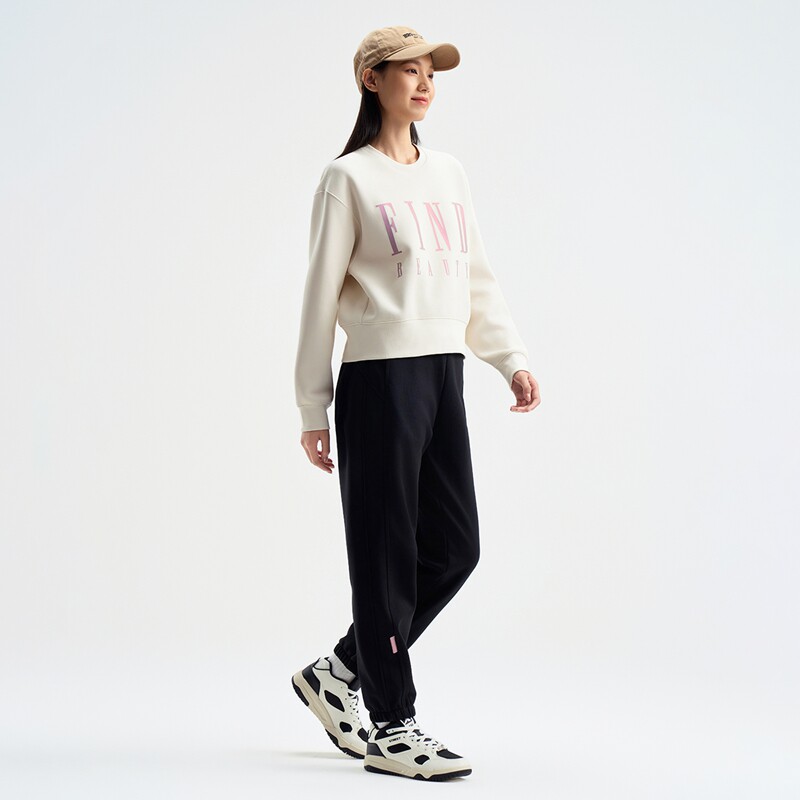 特步针织长裤女2024年新款冬季休闲女装百搭运动裤976428630206