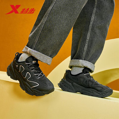 特步蝠鲼二棉鞋保暖防滑运动鞋