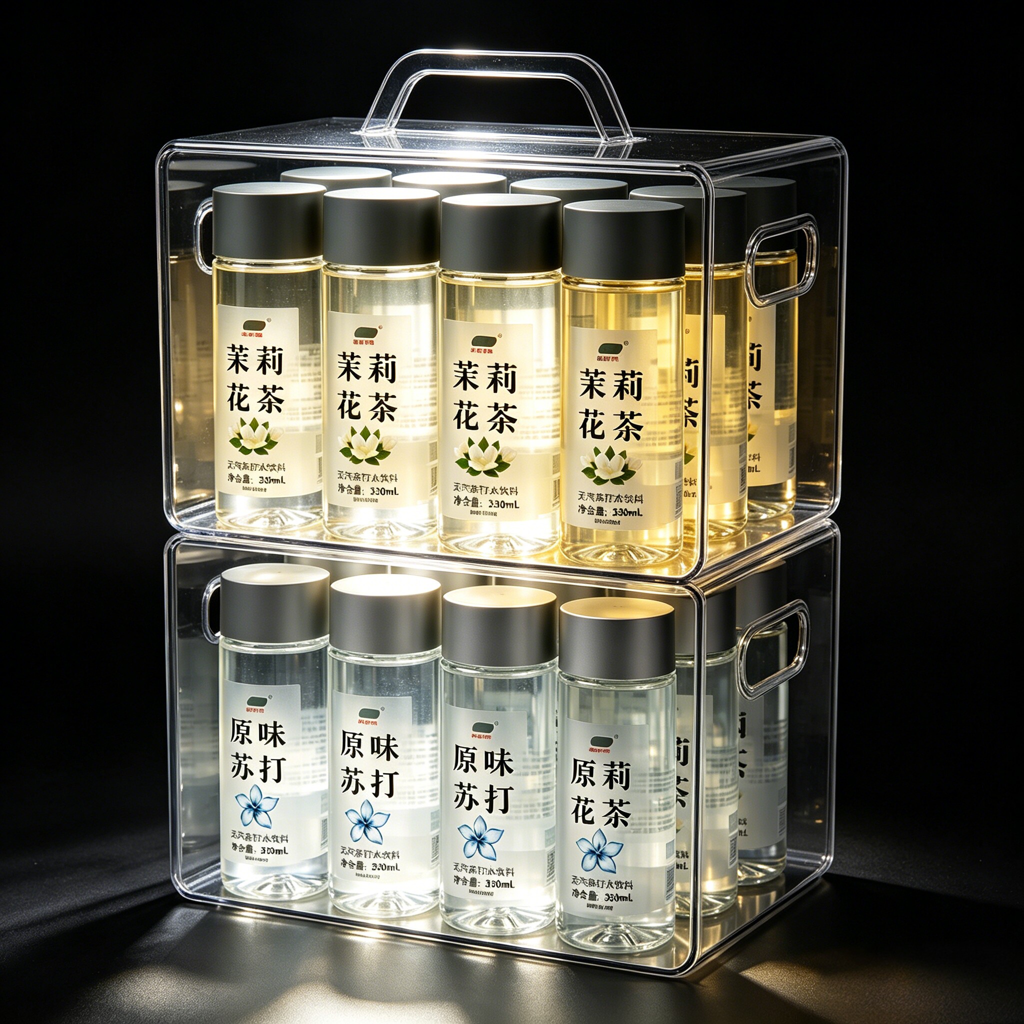 【买1送1】茉莉花茶味330ml*12瓶装无汽苏打水饮料整箱0糖0脂0卡