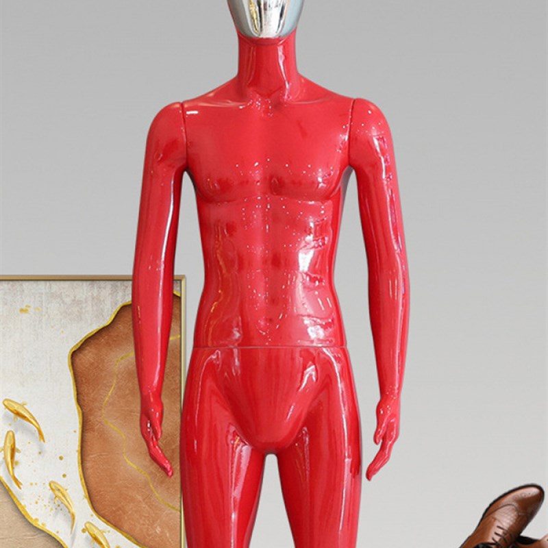 男性假人模型服装店橱窗男展S示架金色头部