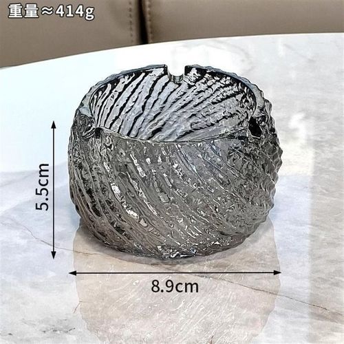 玻璃烟灰缸创意水晶家用客厅办公室轻奢高级感商用酒W店烟缸ins