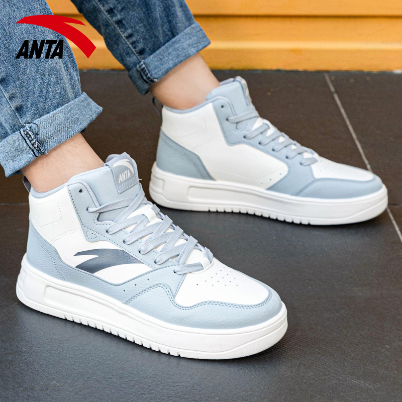 安踏男鞋零感高帮板鞋2025冬季运动鞋潮流休闲鞋厚底增高滑板鞋男