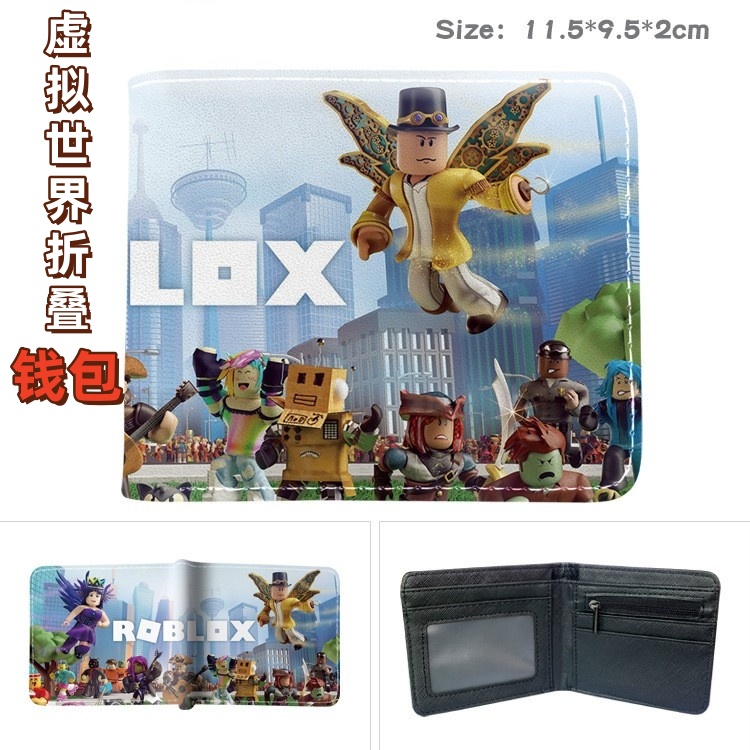 我的世界ROBLOX游戏周边钱包 印花男女短款对折卡包卡通零钱包皮