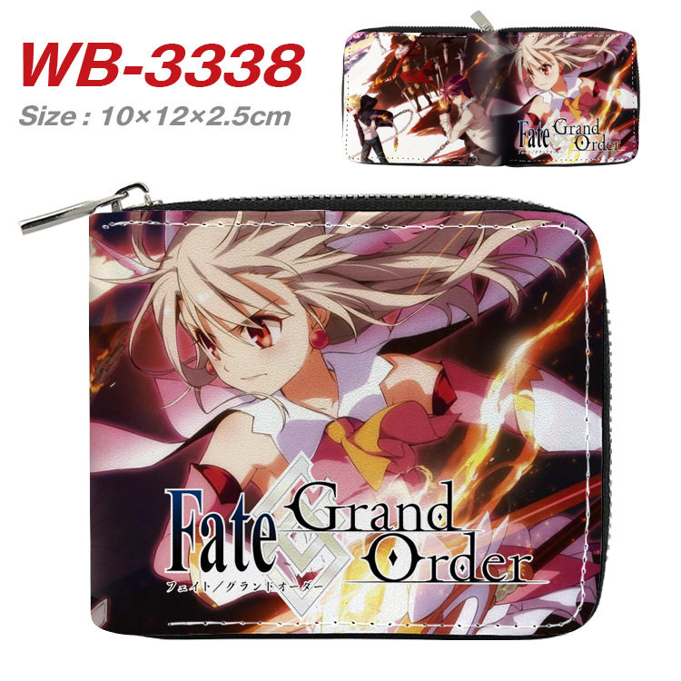 命运fate grand order短款拉链钱包 pu学生对折皮钱包卡包零钱包