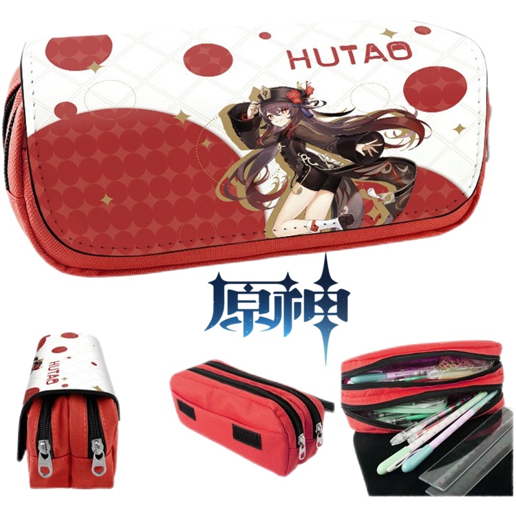 原神游戏胡桃pu笔袋卡通大容量