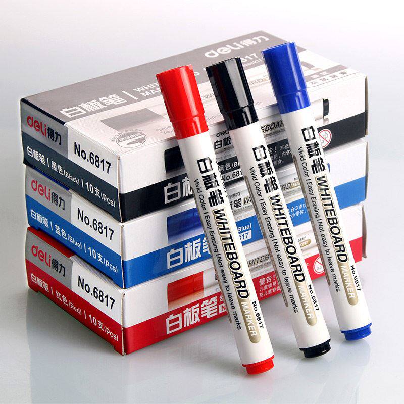 DELI 6817 화이트보드 펜 지울 수 있는 칠판 펜 수성 지울 수 있는 교사의 지울 수 있는 마커 펜 드로잉 보드 펜 지울 수 있음