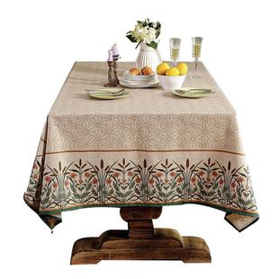 朴居桌布轻奢高级感棉麻餐桌垫茶几布长方形台布亚麻布艺圆桌防水