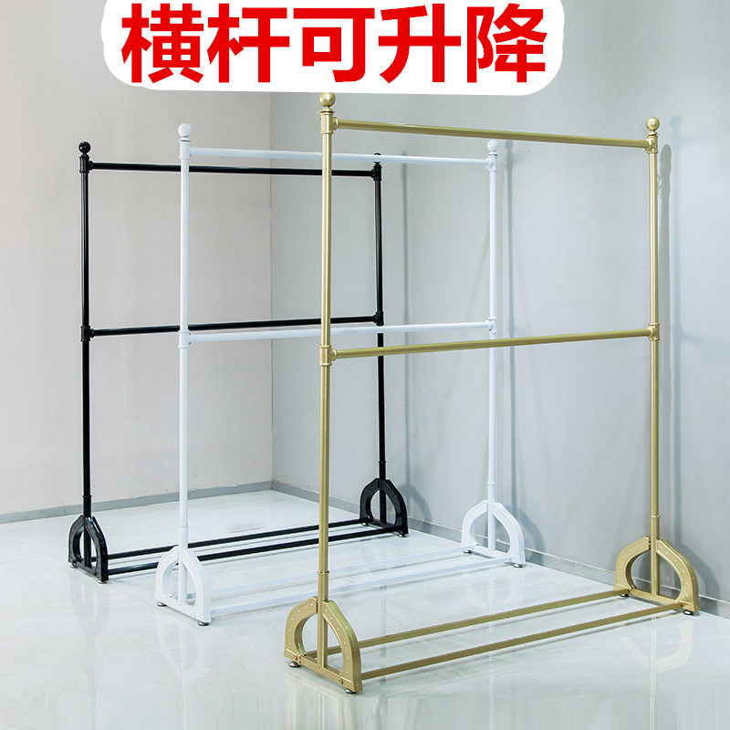 服装店展示架落地式专用双层中岛女童装婚纱挂衣架单杆面布料货架图片