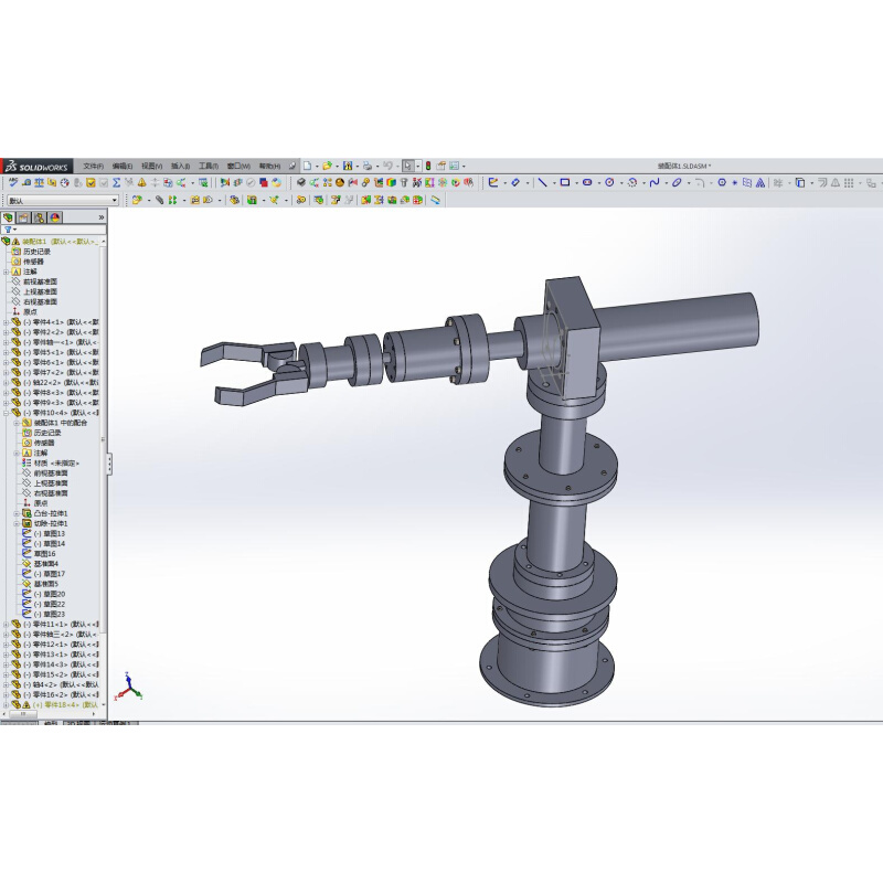 J1369-小型物料运送手臂设计【气动搬运机械手】机器人CAD图纸