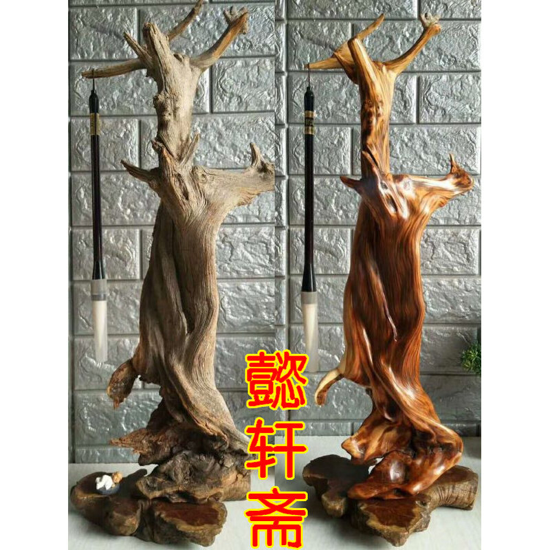 太行崖柏毛料木料原木原料 随形树根雕摆件手把件 陈化料双色料