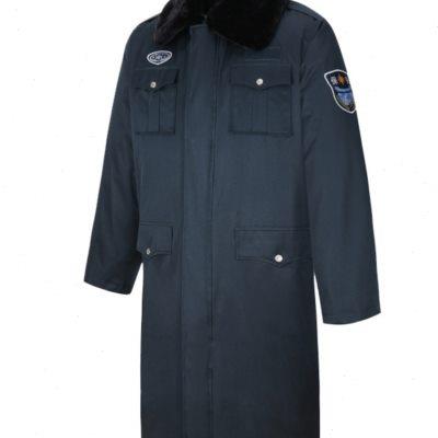 2011式保安棉服冬季多功能加厚长款可拆卸藏蓝大衣防寒服安保棉衣