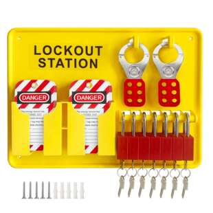 万钧7锁安全锁具挂板开放式一体式锁具工作站工业安全锁具挂板