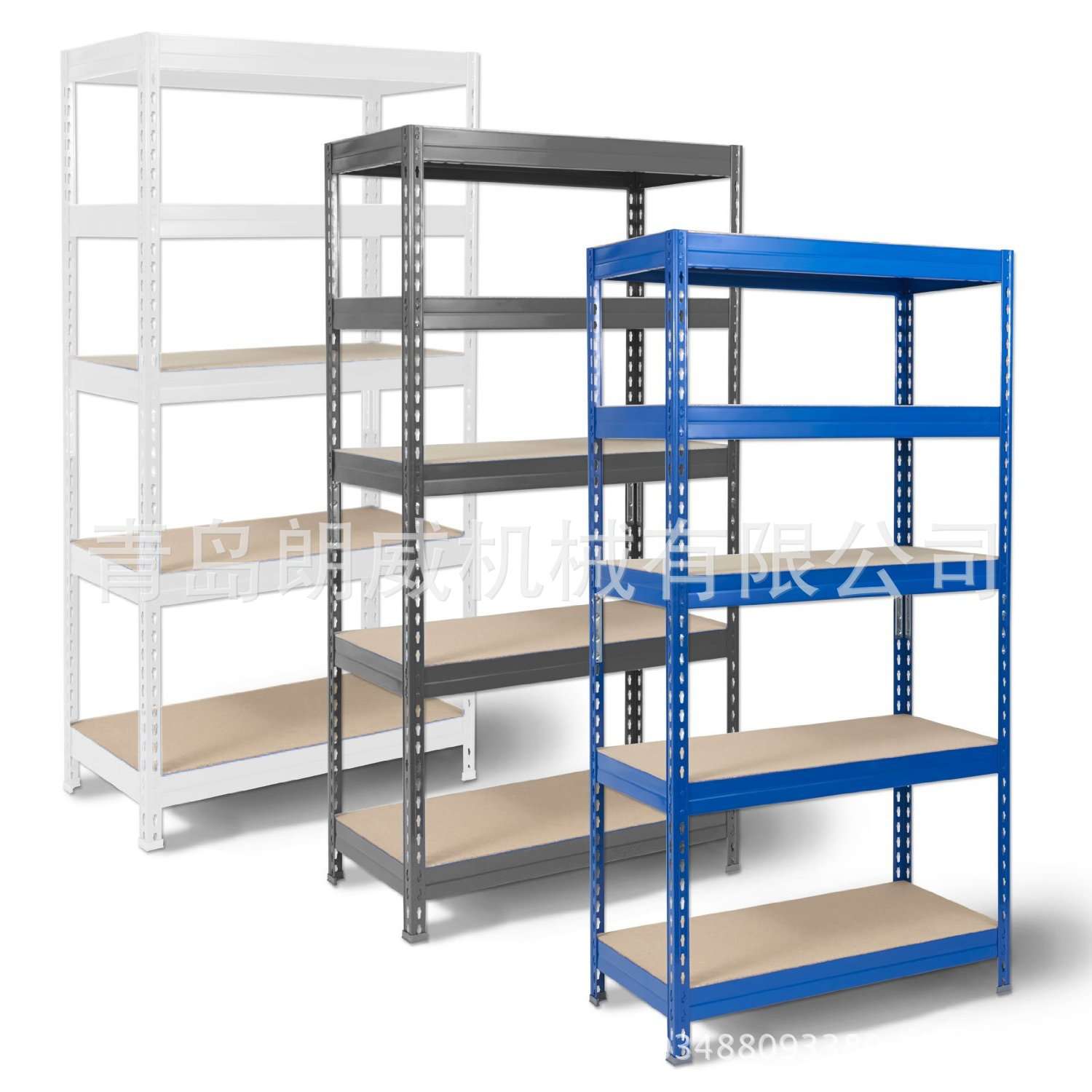 5层无螺丝MDF层板商店超市仓储货架家用车库正路收纳架书架