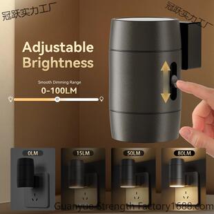 直插爆款亮度可调可旋转插电光感应小夜灯走廊客厅卧室氛围