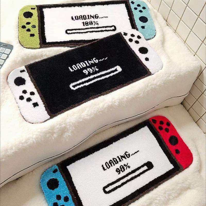 游戏机植绒地毯客厅沙发飘窗毯红蓝掌机手柄创意电竞房床边卧室毯