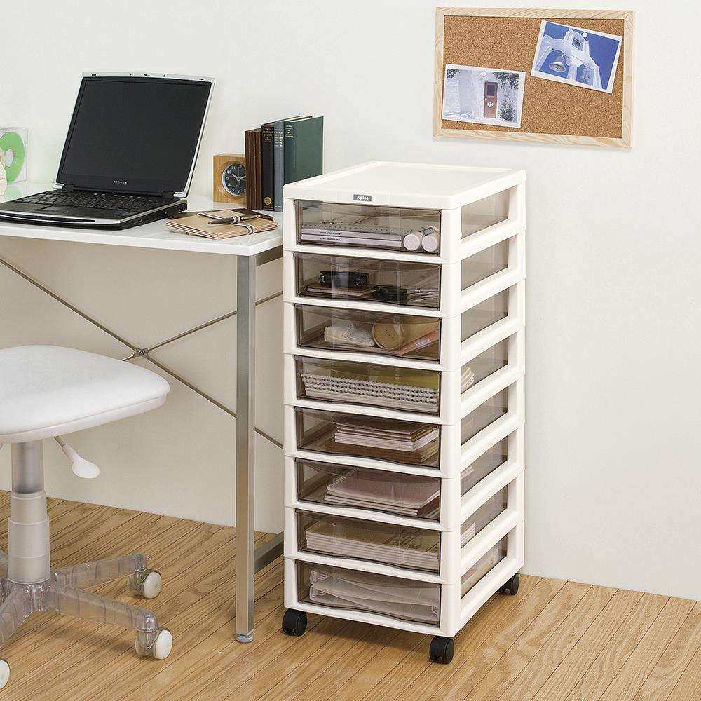 可移动办公室桌下储物柜抽屉柜塑料抽屉式收纳柜子盒多层透明