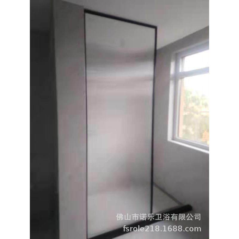 批量工程不锈钢玻璃浴屏卫生间干湿分离隔断简易推拉移门淋浴房