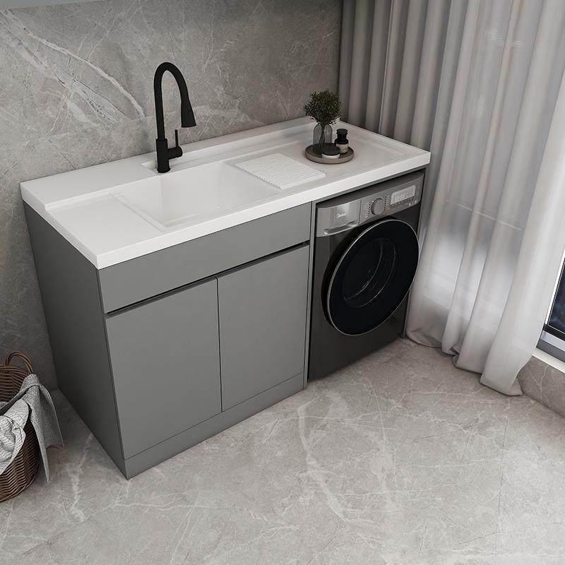 批可定蜂窝铝整板阳台洗衣柜洗衣池双洗衣机柜烘干机一体柜组合叠