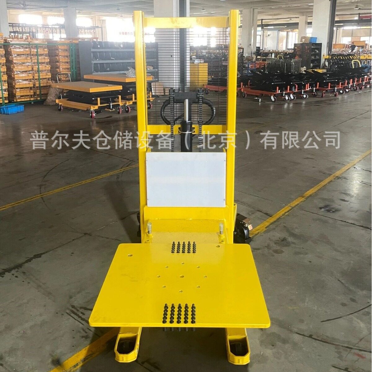 非标手动液压堆高车平台车台面可定串杆涨轴滚轮滚珠滚筒旋转货叉