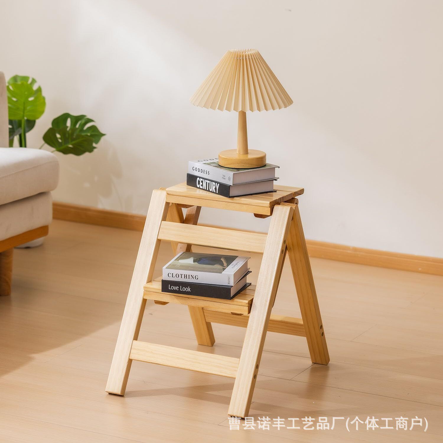 折叠凳变梯子简易家用伸缩可坐木质梯子櫈儿童阶梯折叠椅子变梯子