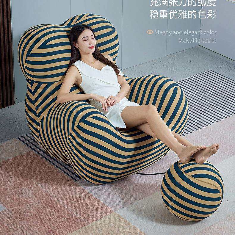 休闲单人布艺沙发椅意式极简设计师网红阳台懒人躺椅妈妈怀抱耐用