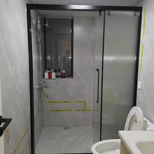 弧扇形淋浴房玻璃隔断卫生间干湿分离家用简易浴室移门沐浴房