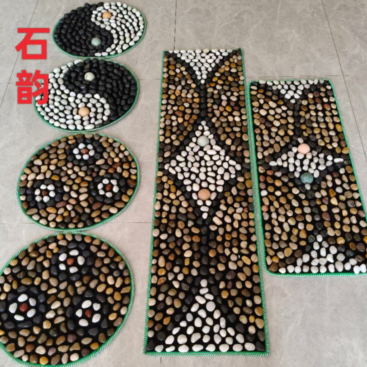 鹅卵石足底按摩脚垫指压板石子路天然原石真石头穴位按摩垫沙石