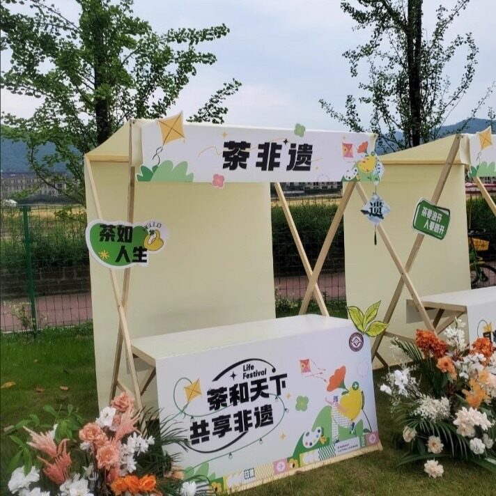 摆摊展示架摊位市集夜市集市架子可折叠实木户外商场花车图片