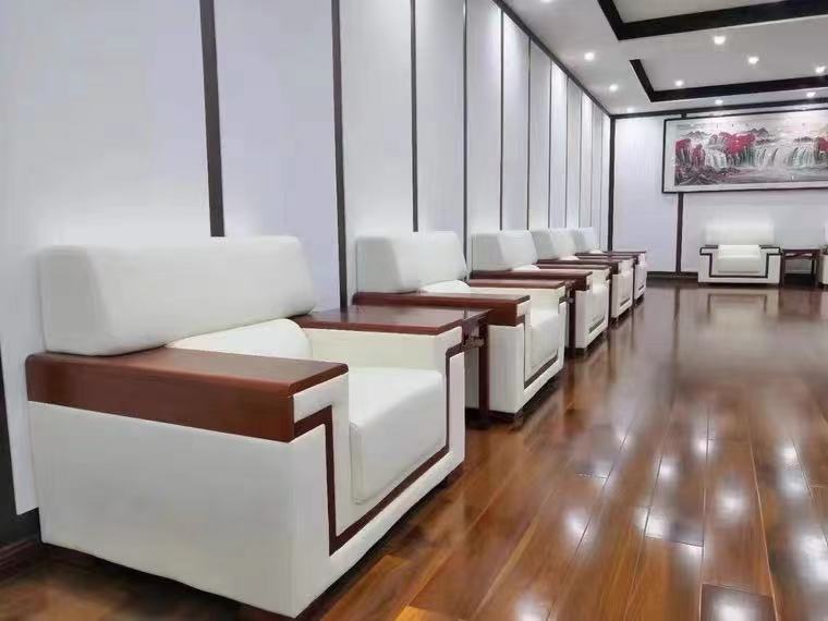 办公沙发会客区贵宾商务洽谈休息区接待室会议布艺单人位茶几组合